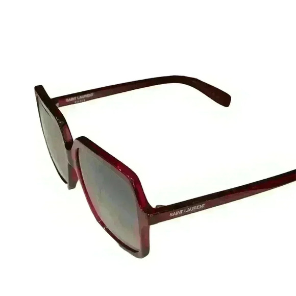 Saint Laurent Dark Red Square Tinted Sunglasses New with case and cleaning cloth - Picture 2 of 6